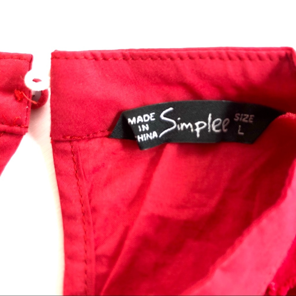 Simplee Women Eyelet pompons sleeveless top, sz L - Picture 2 of 7